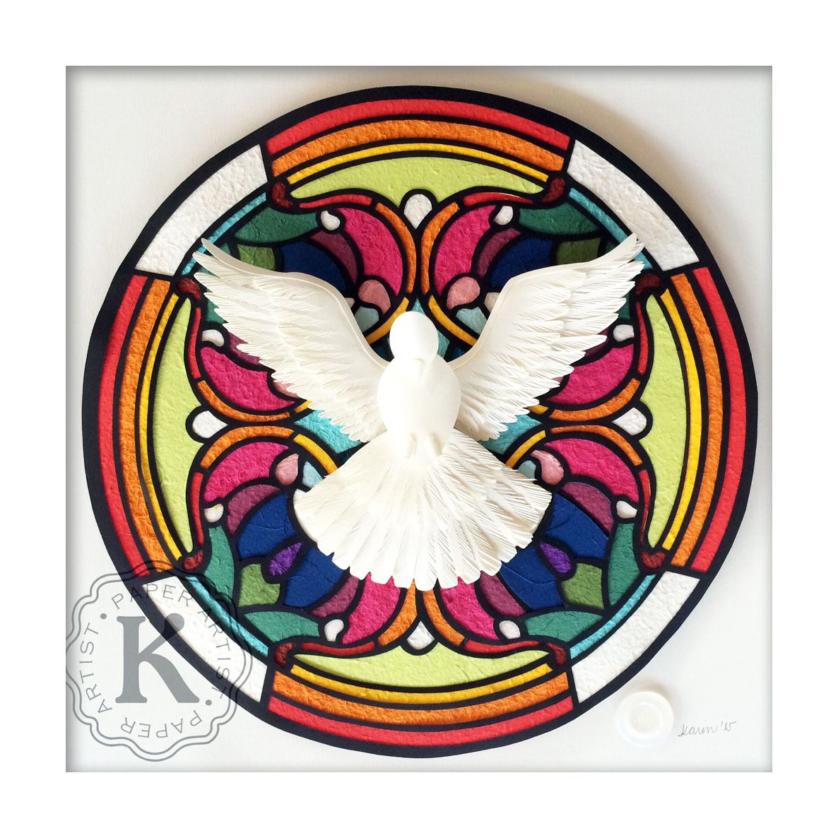 Karin Arruda Paper Art - Holy Spirit Stained Glass