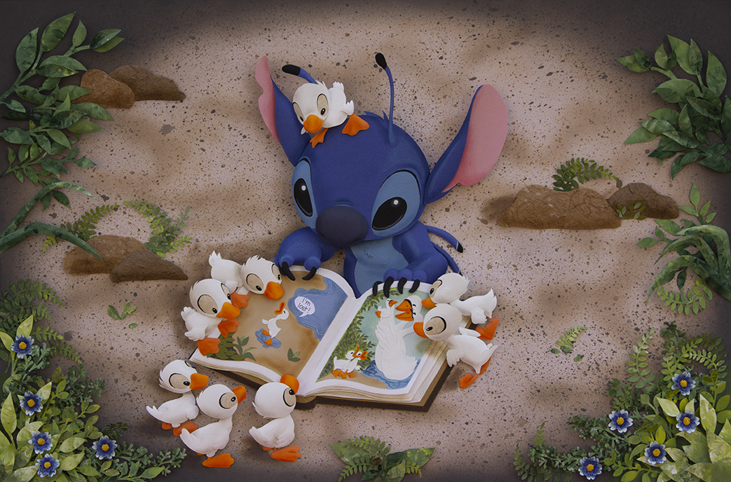 Karin Arruda Paper Art - Story time with Stitch